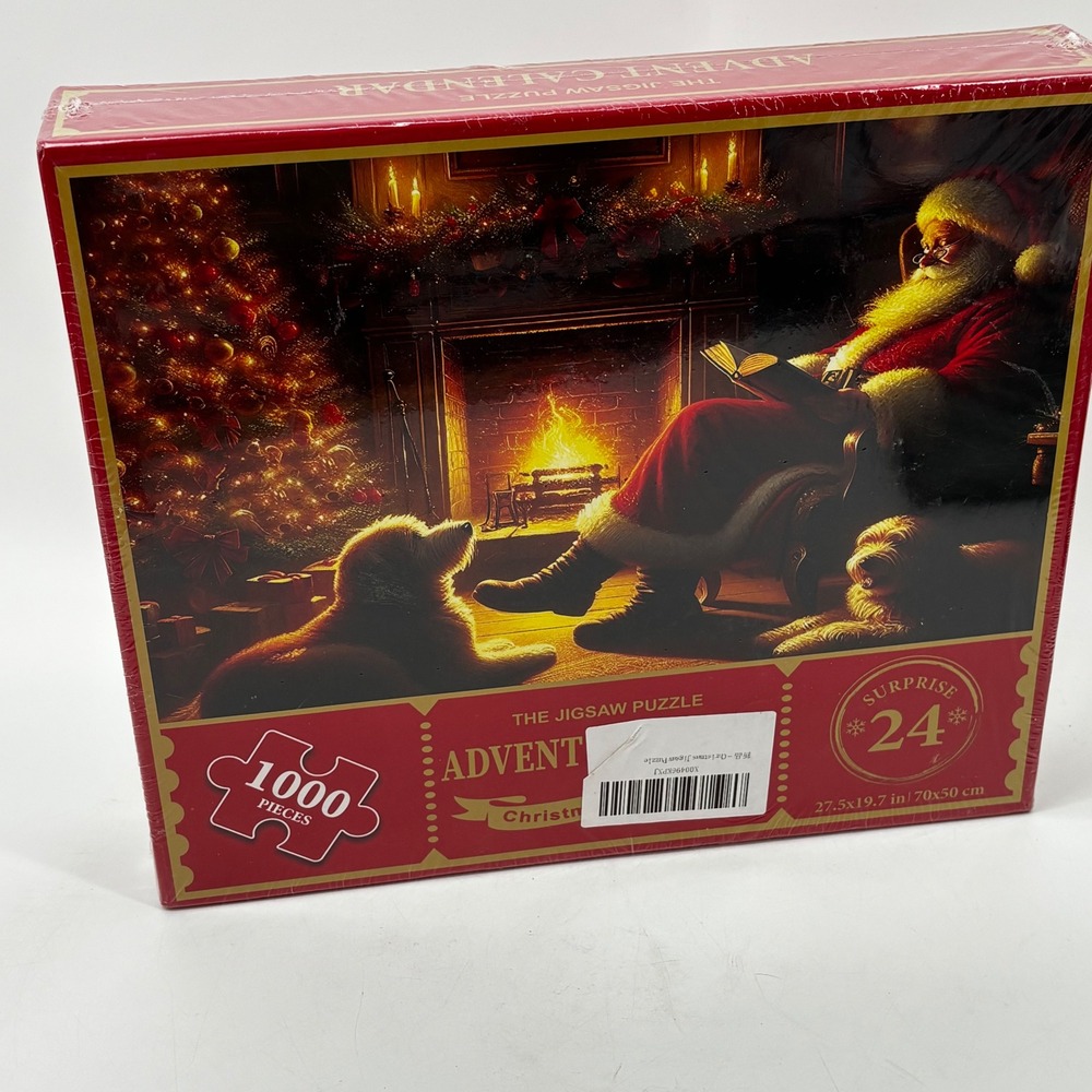Christmas Jigsaw Puzzle Advent Calendar 1000 Piece Santa Claus Fireplace Scene